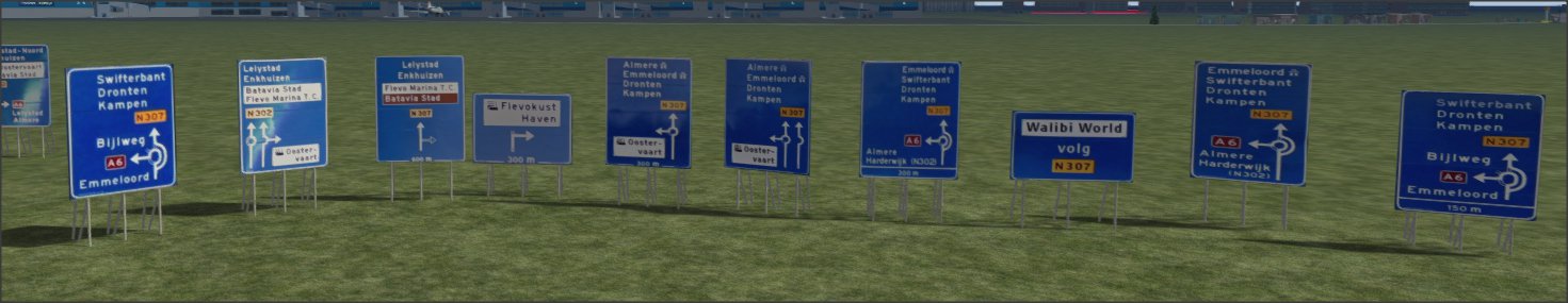Borden voor de N50 langs het spoor Zwolle-Lelystad Low Texture Versie 1.0