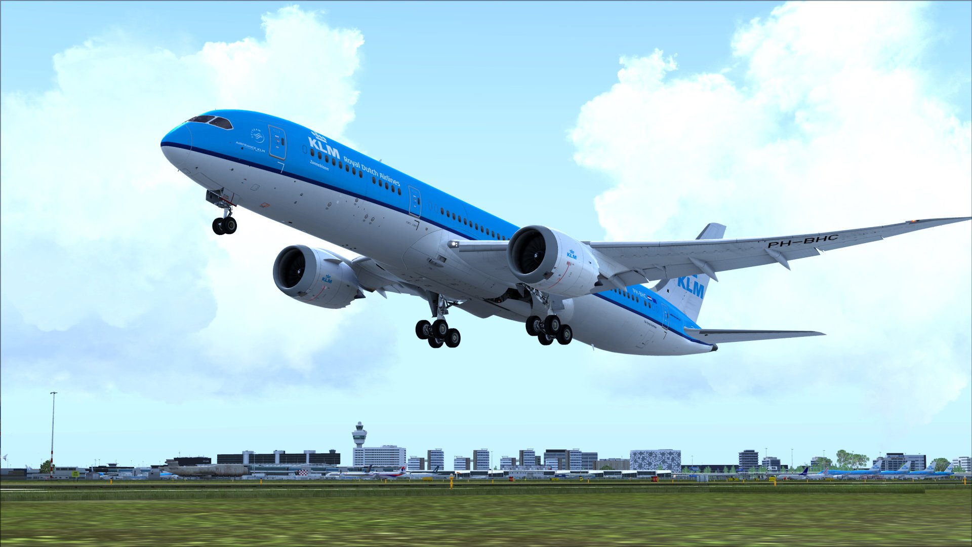 KLM 787 op Schiphol