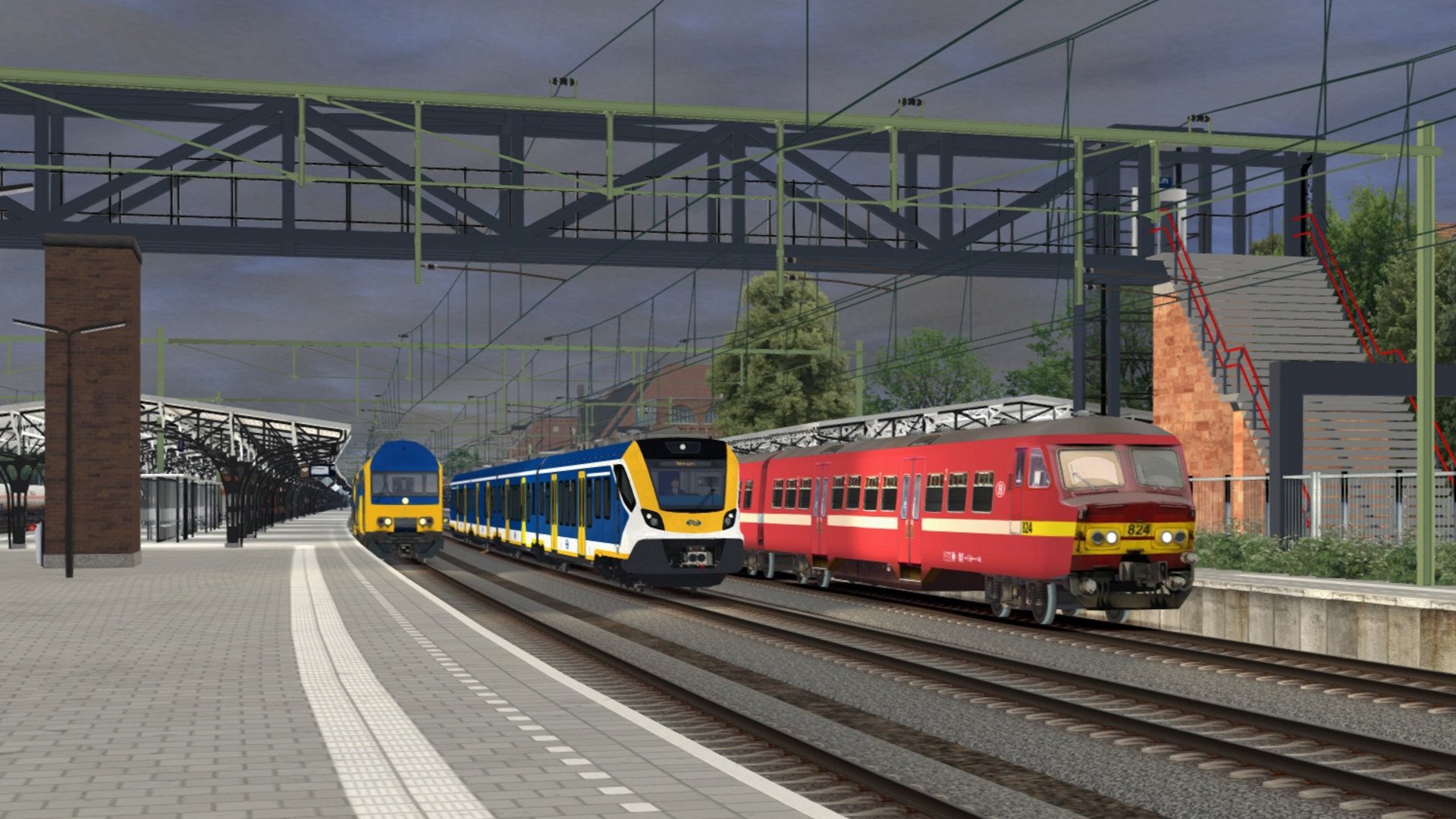 Een drietal treinen op Roosendaal