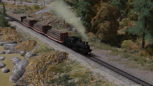Shay locomotief in een Railworks scenario