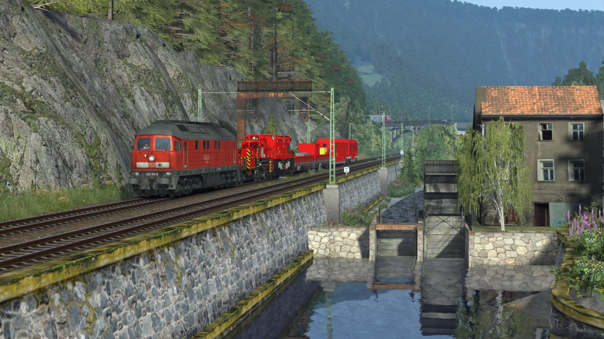 232 355 "Ludmilla" met Emergency train onderweg naar naar Hoch Merzburg