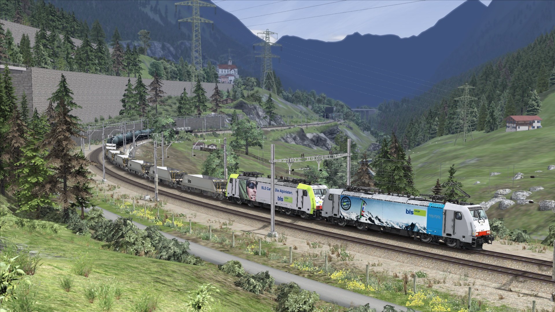 BR 186 105 and Re 486 508 hauling mixed cargo over the Gotthard