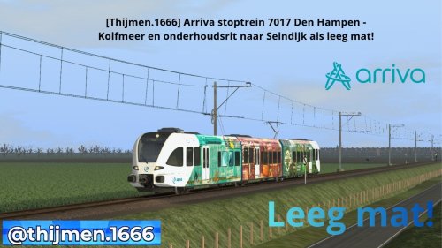 More information about "[Thijmen.1666] Arriva stoptrein 7017 Den Hampen - Kolfmeer en onderhoudsrit naar Seindijk als leeg mat!."